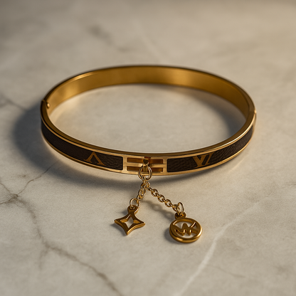 Louis Vuitton x Michael Kors Gold-Tone Bangle with Charms