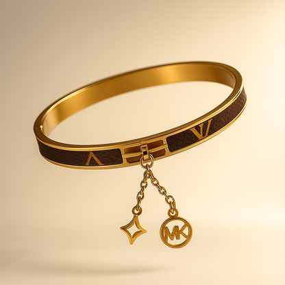 Louis Vuitton x Michael Kors Gold-Tone Bangle with Charms