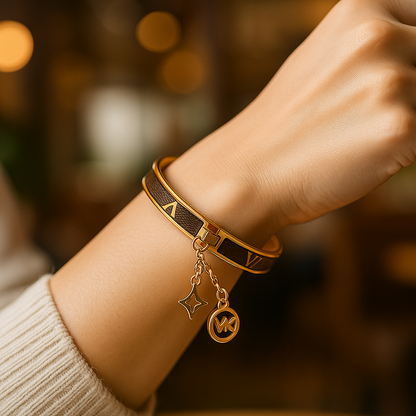 Louis Vuitton x Michael Kors Gold-Tone Bangle with Charms