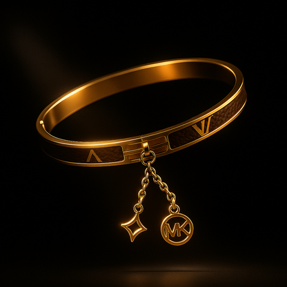 Louis Vuitton x Michael Kors Gold-Tone Bangle with Charms