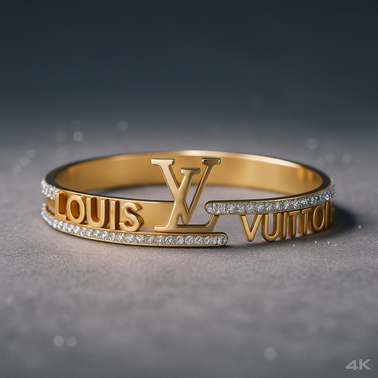 Golden Luxe LV Signature Bangle