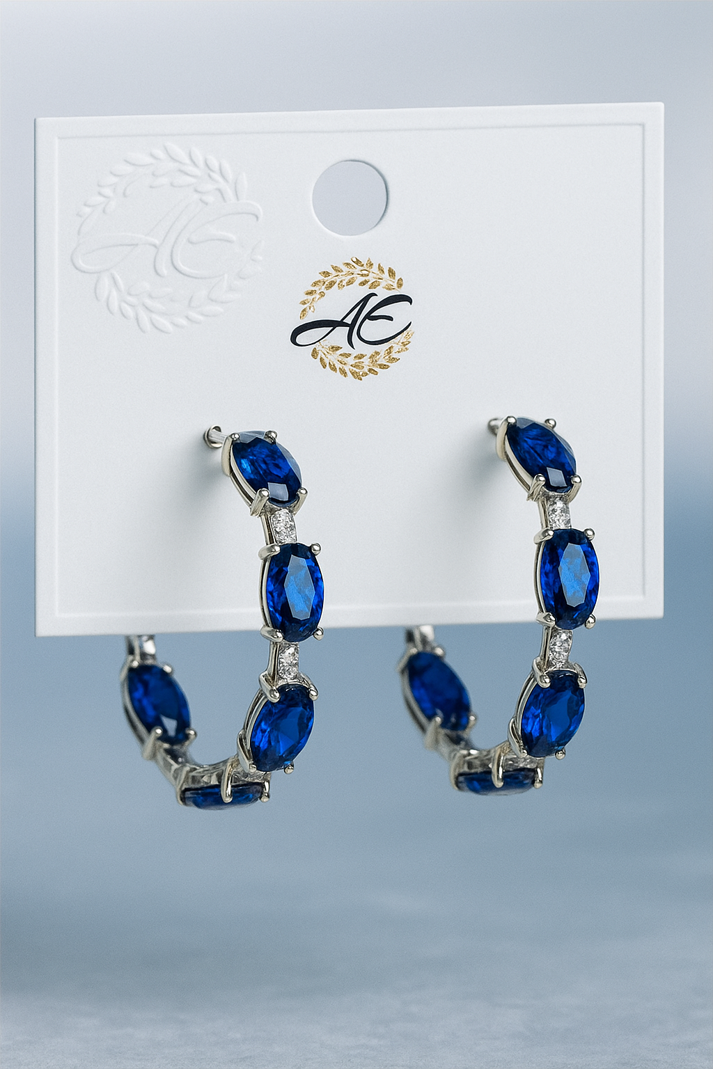Sapphire Royale Hoop Earrings