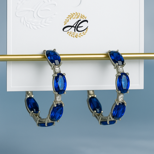 Sapphire Royale Hoop Earrings