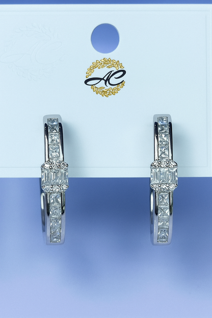 Celestia Baguette Diamond Hoops