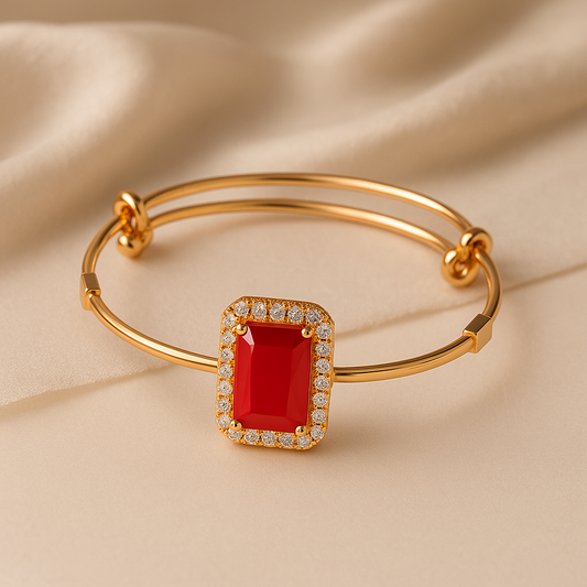 Scarlet Radiance Gold Bangle