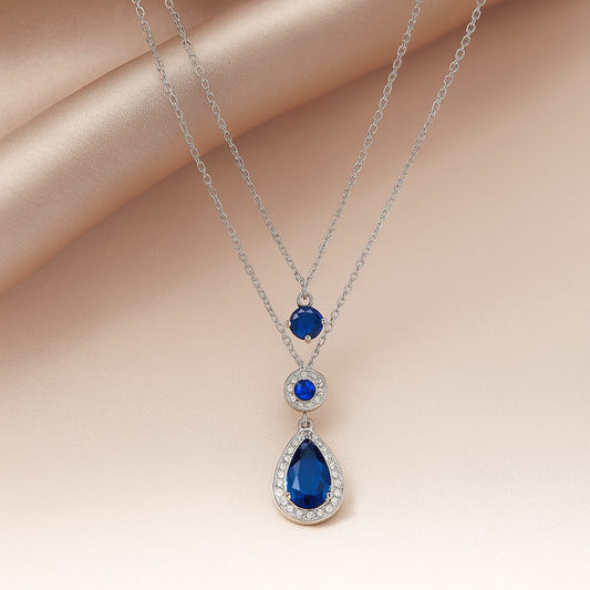 Royal Sapphire Luxe Layered Necklace