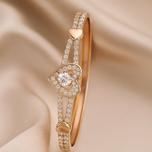 Amoura Diamond Heart Bangle