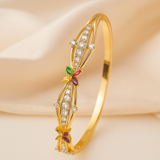 FloraLuxe Gemstone Bangle