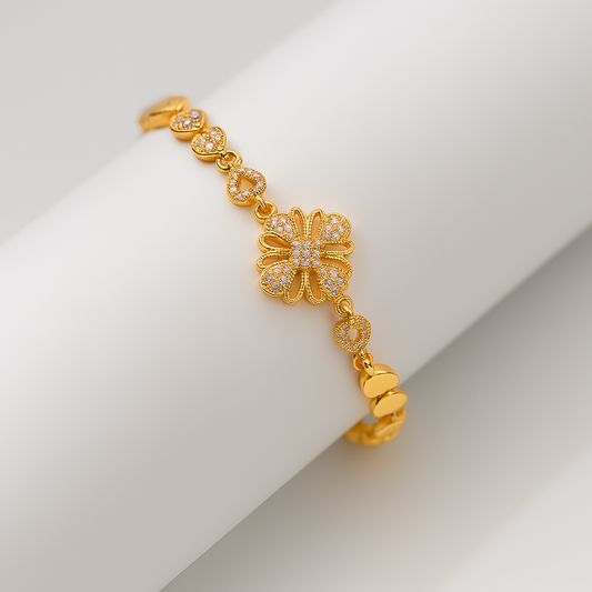 Golden Bloom Charm Bracelet