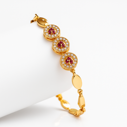 Ruby Radiance Circle Bracelet