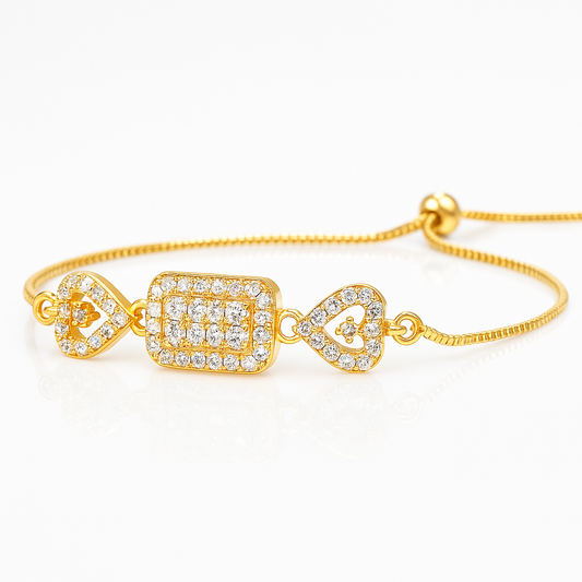 Golden Glimmer Heartstone Bracelet