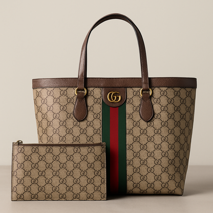 Gucci-Inspired Tote Bag with Pouch