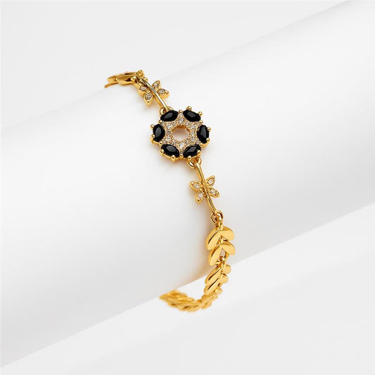 Midnight Bloom Gold-Tone Bracelet