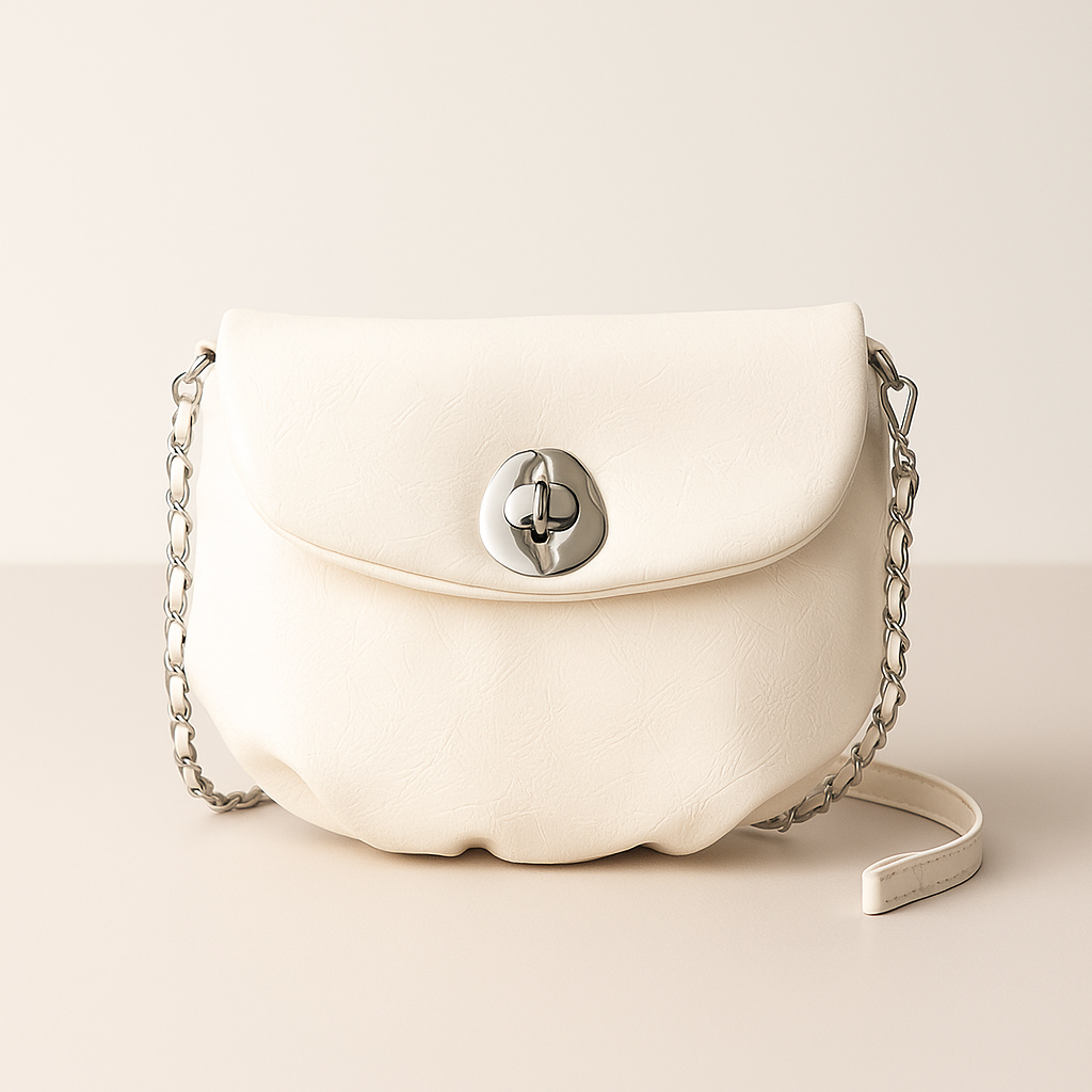 Luxe Charm Chain Bag - White