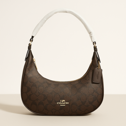 Coach Signature Curve Shoulder Bag - Brown