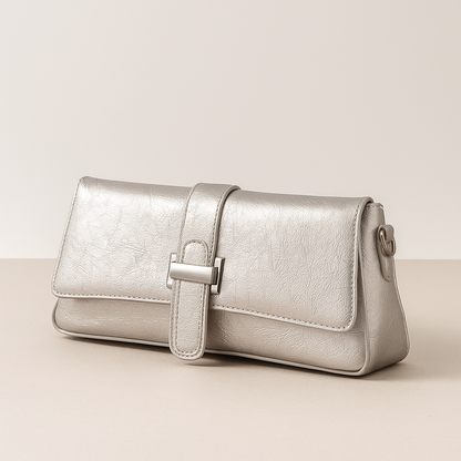 Velora Compact Luxe Clutch - Silver