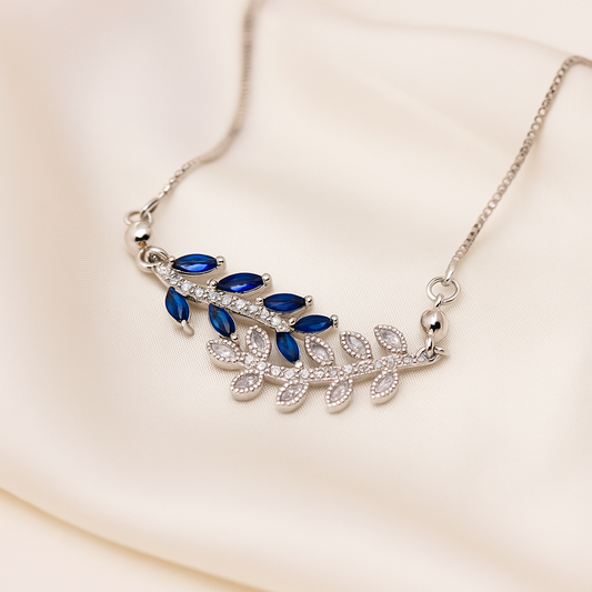 Sapphire Bloom Necklace Blue