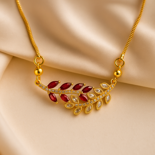 Sapphire Bloom Necklace Red
