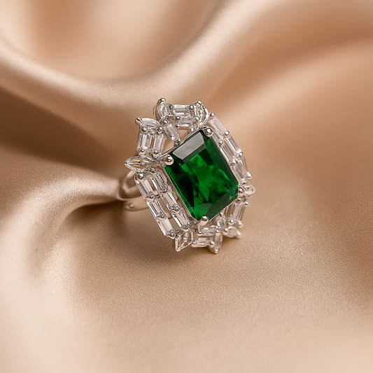 Blushing Elegance Ring Green