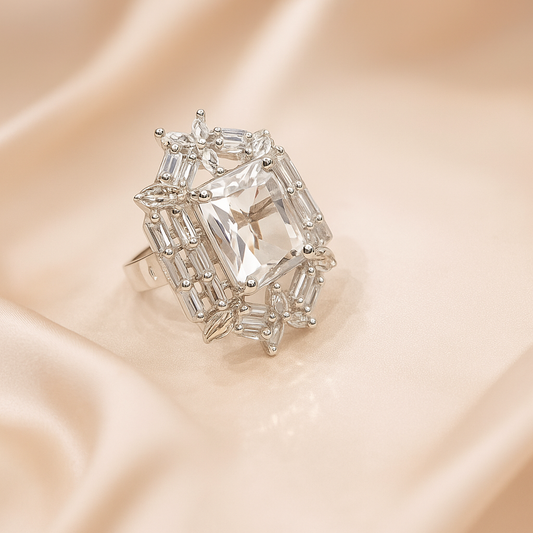 Blushing Elegance Ring Silver