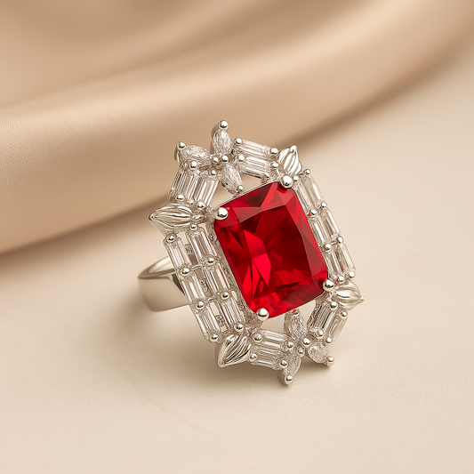 Blushing Elegance Ring Red