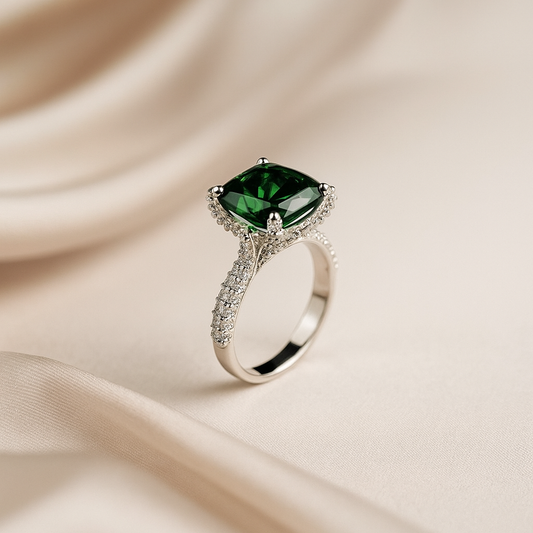 Emerald Elegance Ring Green
