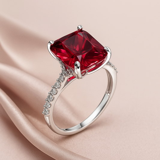 Emerald Elegance Ring Red