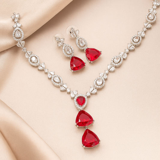 Ruby Elegance Necklace Set