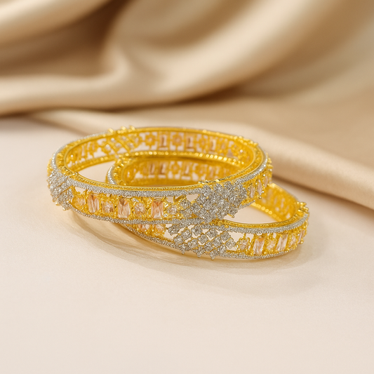 Elegance Embraced: Golden Bangles Duo