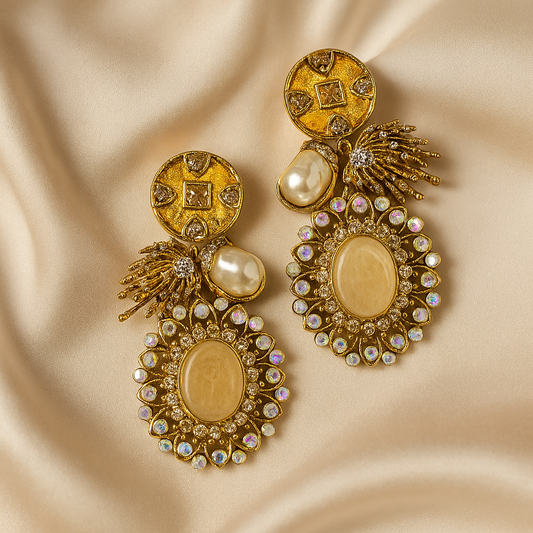 Aurora Elegance: Golden Chandelier Earrings