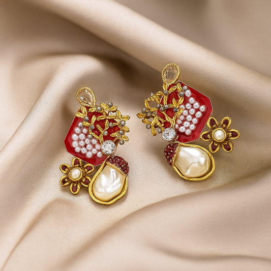 Ruby Blossom Earrings