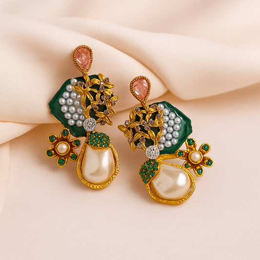 Emerald Blossom Earrings