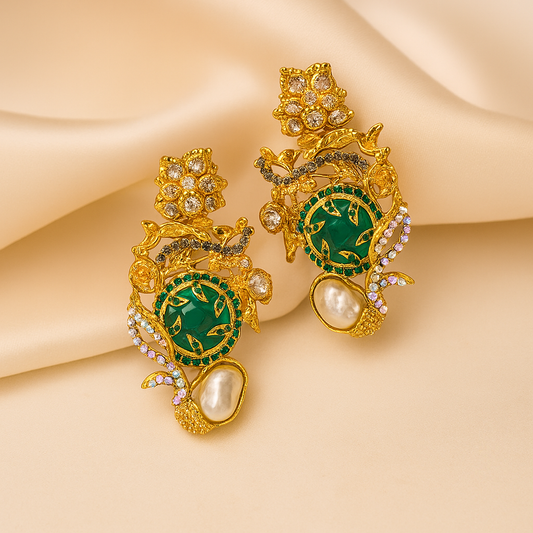 Emerald Blossom Earrings