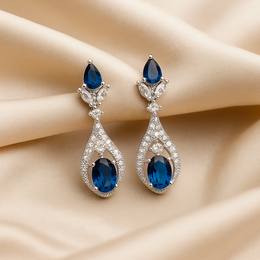 Elegance Drop Earrings - Royal Blue