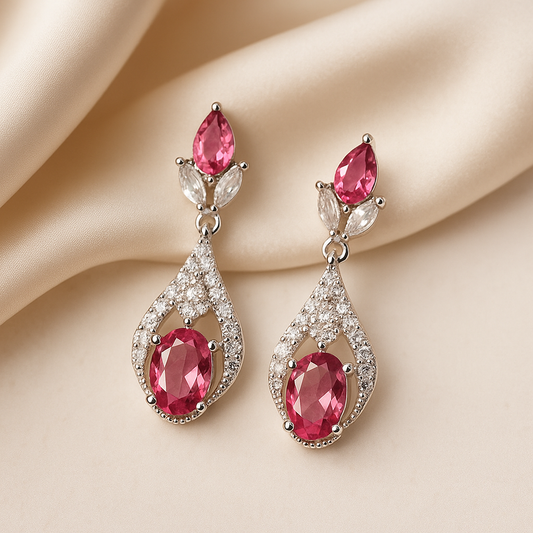 Ruby Teardrop Elegance Earrings