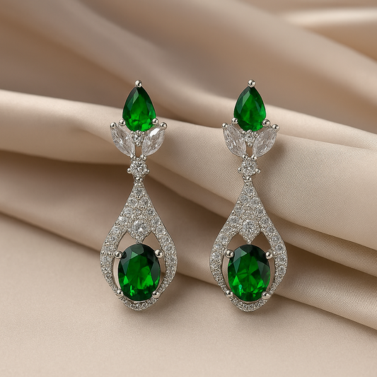 Emerald Elegance Teardrop Earrings