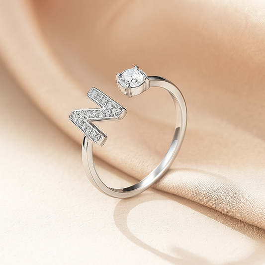 Elegant Twist Ring - Silver Tone with Cubic Zirconia Accents
