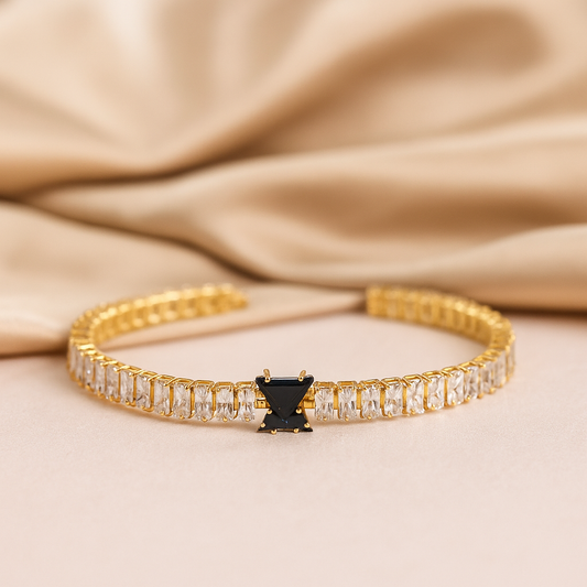 Elegance Embraced: Black Onyx Tennis Bracelet
