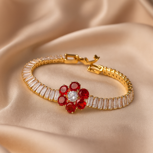 Ruby Bloom Gold-Toned Bracelet