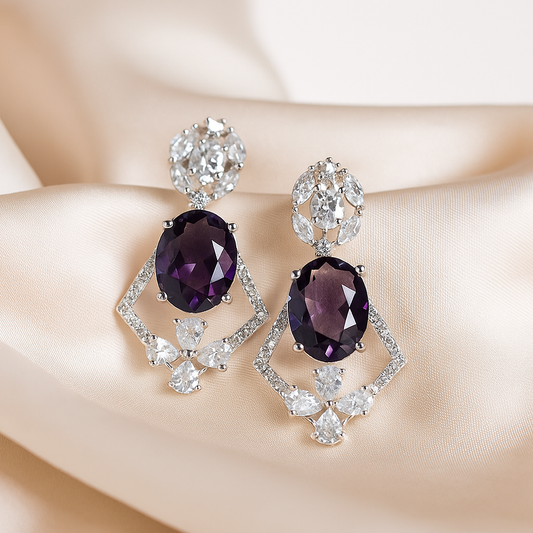 Royal Amethyst Dangle Earrings