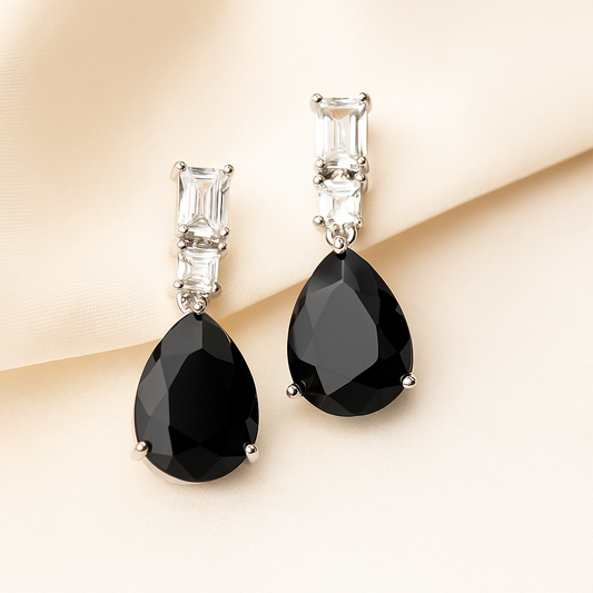 Elegant Noir Dangle Earrings