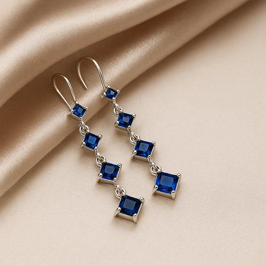 Sapphire Cascade Dangle Earrings