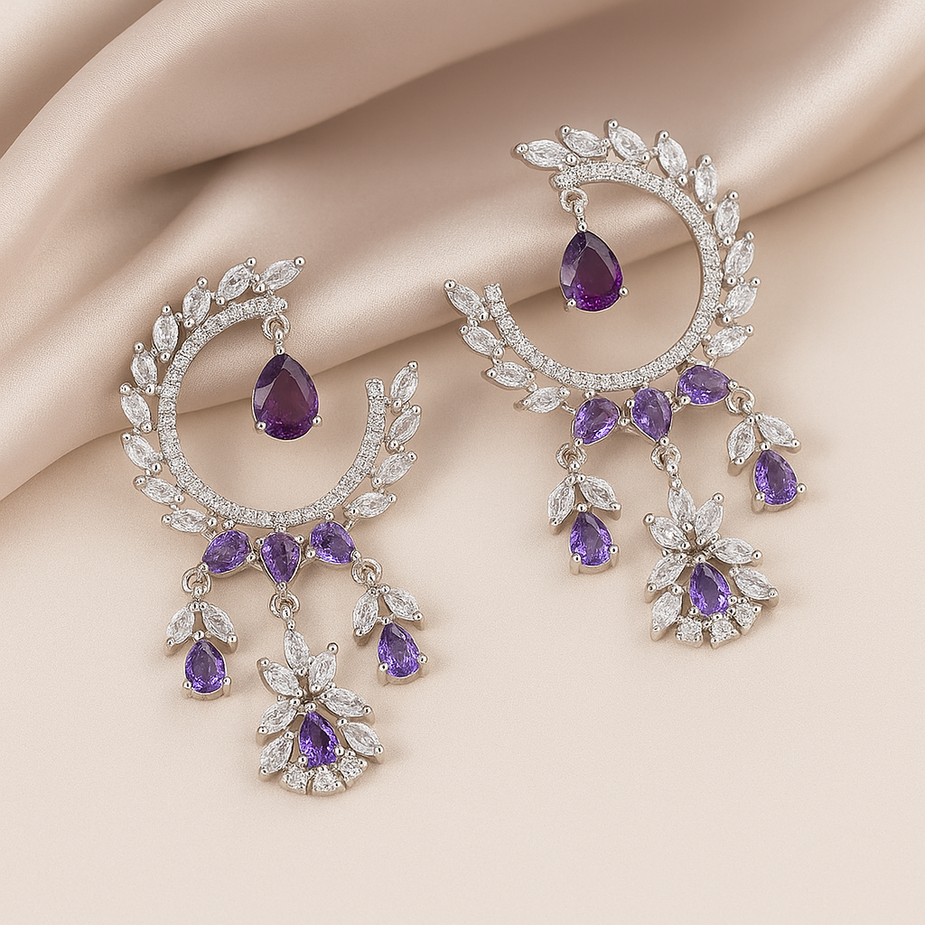 Amethyst Bloom Dangle Earrings