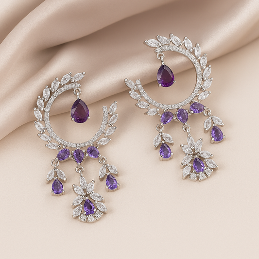 Amethyst Bloom Dangle Earrings