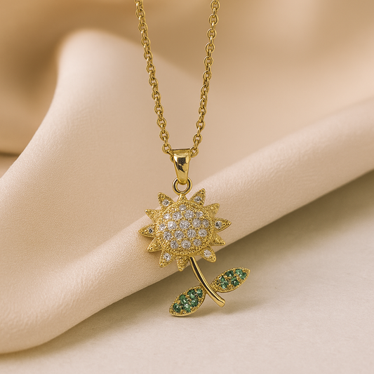 Sunflower Charm Necklace