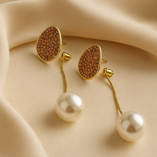 Elegant Teardrop Pearl Dangle Earrings