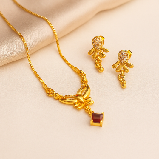 Ruby Elegance Necklace Set
