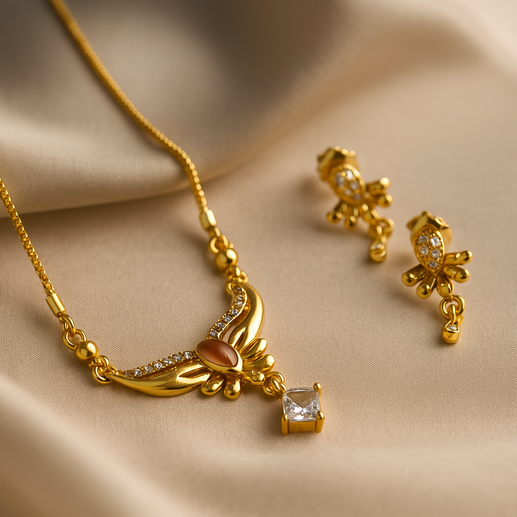 Elegance Embraced: Gold-Plated Butterfly Jewelry Set