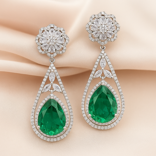 Emerald Oasis Dangle Earrings