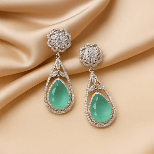 Emerald Teardrop Elegance Earrings